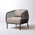 Garten-Loungesessel 78 x 75 x 78 cm mit Kissen in Taupe und Schwarz