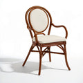 Rattan-Gartenstuhl mit Armlehnen Braun/Creme 58 x 60 x 94 cm