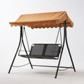 2-Sitzer Hollywoodschaukel mit Sonnendach, 170 x 110 x 153 cm, Braun/Schwarz